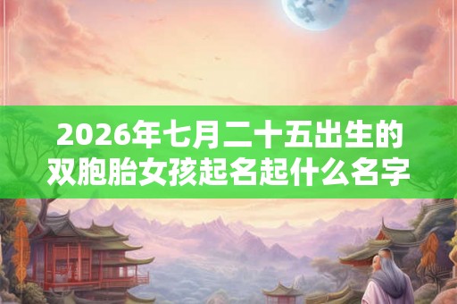 2026年七月二十五出生的双胞胎女孩起名起什么名字好听，五行属什么