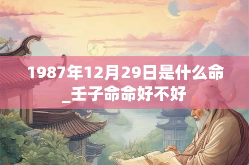 1987年12月29日是什么命_壬子命命好不好