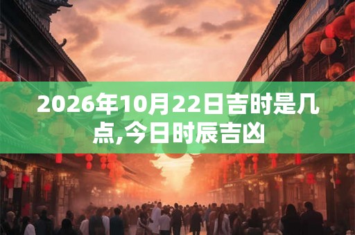 2026年10月22日吉时是几点,今日时辰吉凶