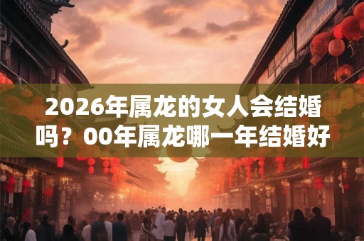 2026年属龙的女人会结婚吗？00年属龙哪一年结婚好？