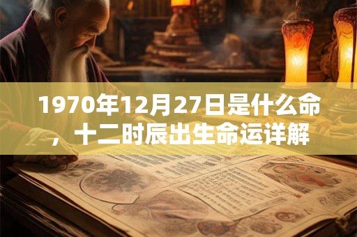 1970年12月27日是什么命，十二时辰出生命运详解