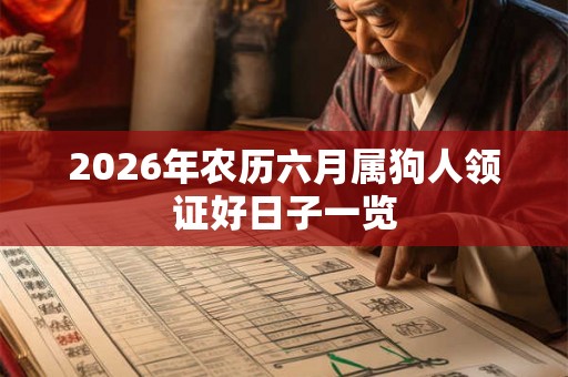 2026年农历六月属狗人领证好日子一览