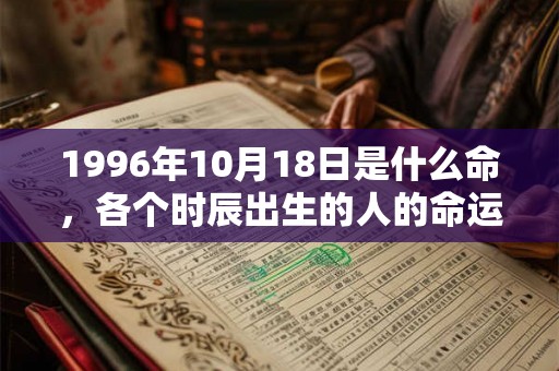 1996年10月18日是什么命，各个时辰出生的人的命运