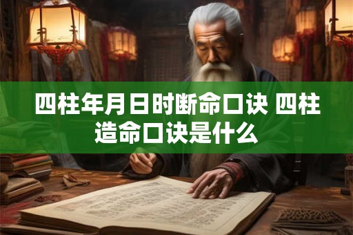 四柱年月日时断命口诀 四柱造命口诀是什么 四柱年月日时断命口诀 四柱造命口诀是什么