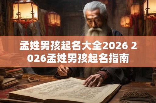 孟姓男孩起名大全2026 2026孟姓男孩起名指南