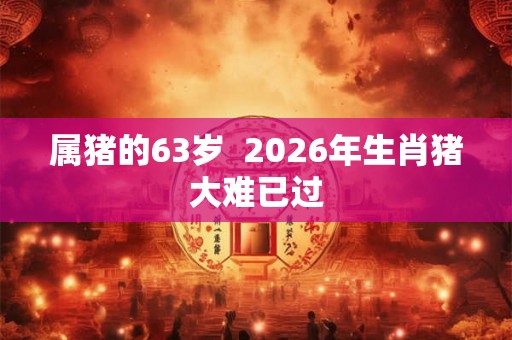 属猪的63岁 2026年生肖猪大难已过 属猪的63岁 2026年生肖猪大难已过