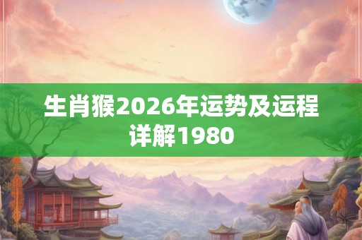 生肖猴2026年运势及运程详解1980