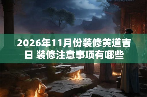 2026年11月份装修黄道吉日 装修注意事项有哪些