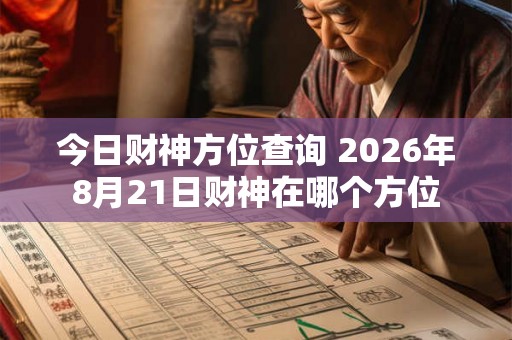 今日财神方位查询 2026年8月21日财神在哪个方位
