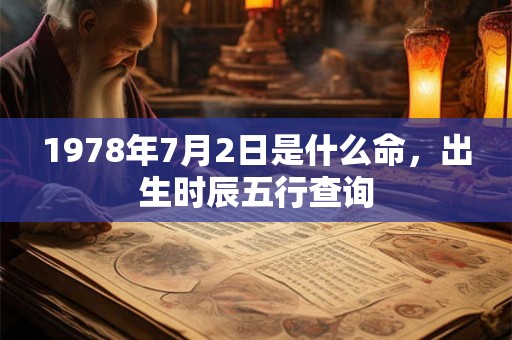 1978年7月2日是什么命，出生时辰五行查询