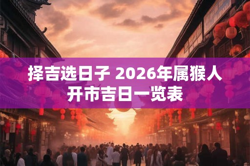 择吉选日子 2026年属猴人开市吉日一览表
