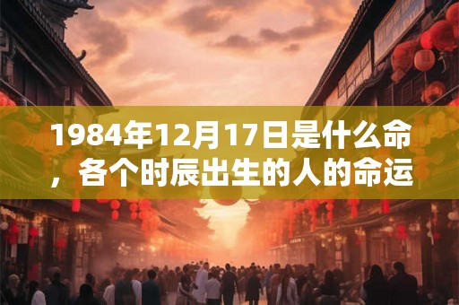 1984年12月17日是什么命，各个时辰出生的人的命运