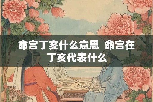 命宫丁亥什么意思 命宫在丁亥代表什么 命宫丁亥什么意思 命宫在丁亥代表什么