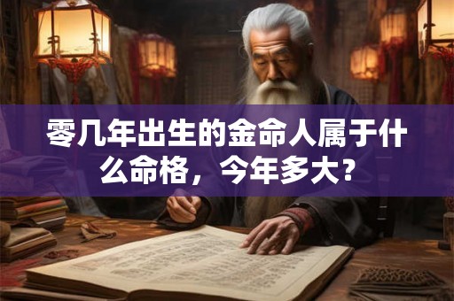 零几年出生的金命人属于什么命格，今年多大？