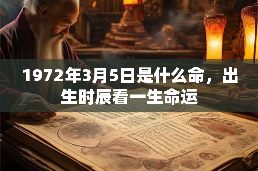 1972年3月5日是什么命，出生时辰看一生命运