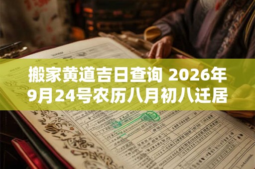 搬家黄道吉日查询 2026年9月24号农历八月初八迁居如何