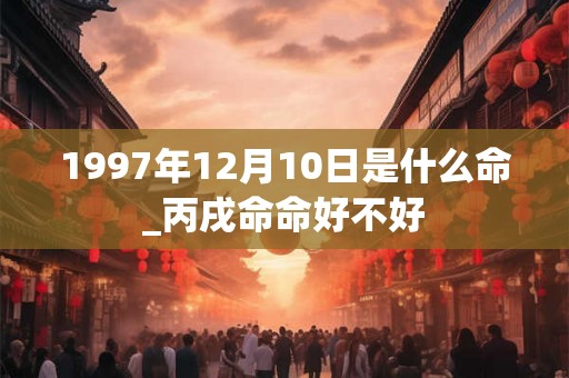 1997年12月10日是什么命_丙戌命命好不好 1997年12月10日是什么命_丙戌命命好不好