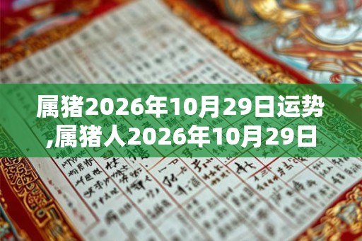 属猪2026年10月29日运势,属猪人2026年10月29日财运,生肖猪2026年10月29日运势