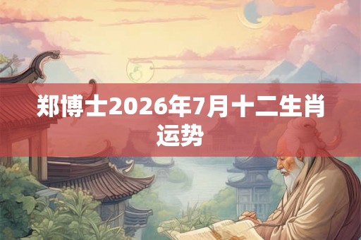 郑博士2026年7月十二生肖运势 郑博士2026年7月十二生肖运势