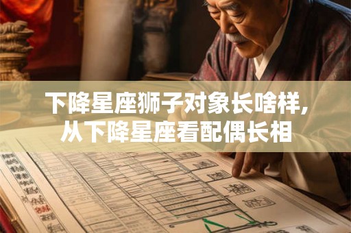 下降星座狮子对象长啥样,从下降星座看配偶长相