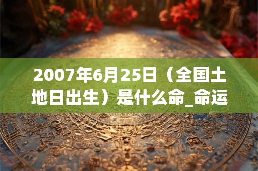 2007年6月25日（全国土地日出生）是什么命_命运如何