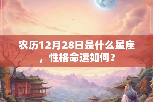 农历12月28日是什么星座，性格命运如何？