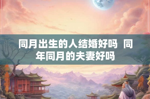 同月出生的人结婚好吗 同年同月的夫妻好吗 同月出生的人结婚好吗 同年同月的夫妻好吗