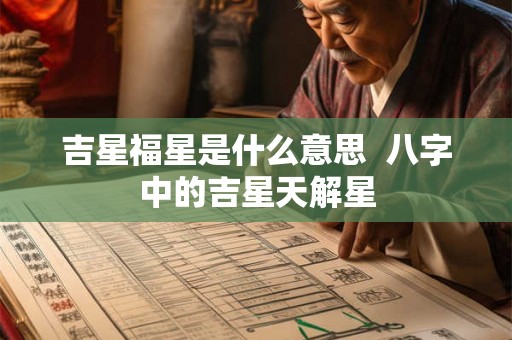 吉星福星是什么意思  八字中的吉星天解星