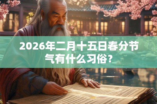 2026年二月十五日春分节气有什么习俗？