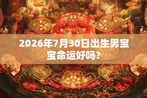 2026年7月30日出生男宝宝命运好吗？