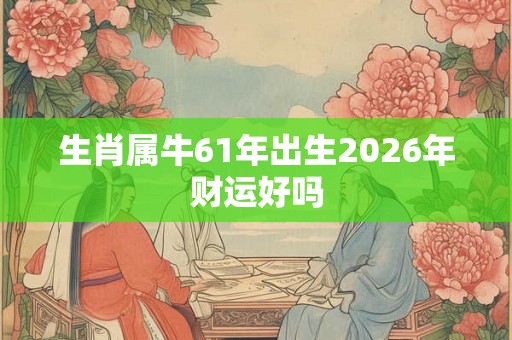 生肖属牛61年出生2026年财运好吗