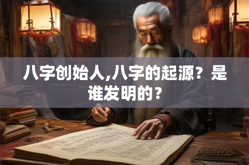 八字创始人,八字的起源?是谁发明的? 八字创始人,八字的起源?是谁发明的?