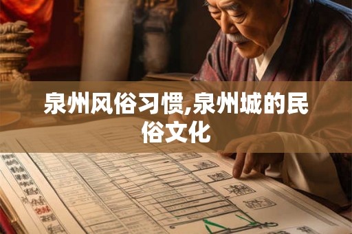 泉州风俗习惯,泉州城的民俗文化
