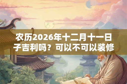 农历2026年十二月十一日子吉利吗？可以不可以装修动土？