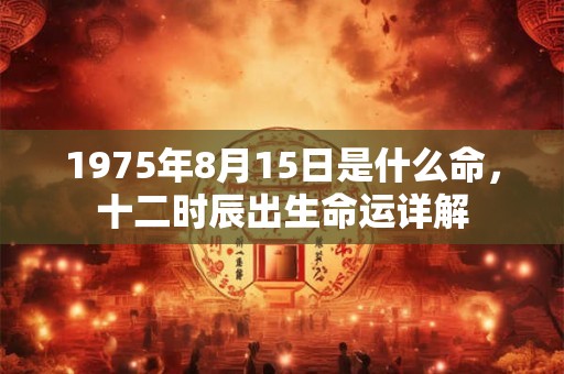 1975年8月15日是什么命，十二时辰出生命运详解