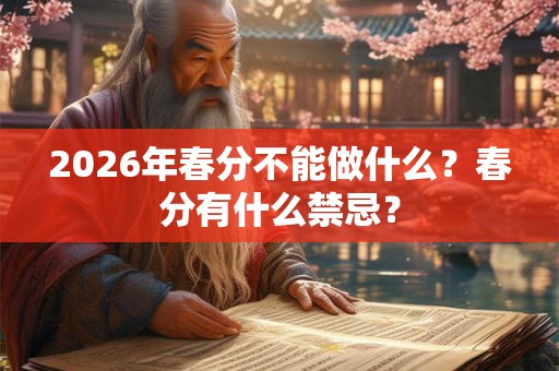2026年春分不能做什么？春分有什么禁忌？
