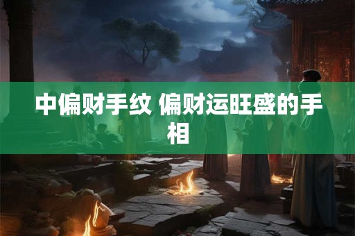 中偏财手纹 偏财运旺盛的手相 中偏财手纹 偏财运旺盛的手相