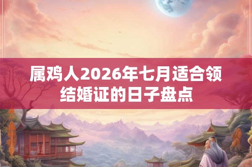 属鸡人2026年七月适合领结婚证的日子盘点