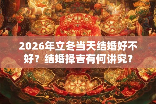 2026年立冬当天结婚好不好？结婚择吉有何讲究？