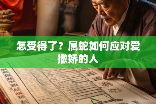 怎受得了？属蛇如何应对爱撒娇的人