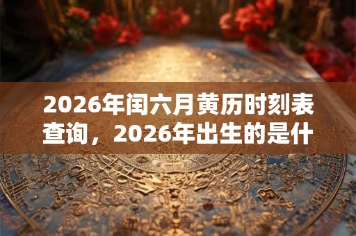 2026年闰六月黄历时刻表查询，2026年出生的是什么命运？