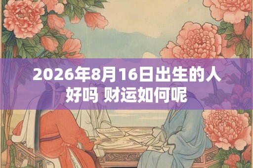 2026年8月16日出生的人好吗 财运如何呢 2026年8月16日出生的人好吗 财运如何呢