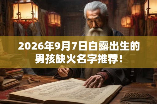 2026年9月7日白露出生的男孩缺火名字推荐! 2026年9月7日白露出生的男孩缺火名字推荐!