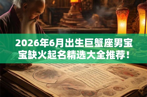 2026年6月出生巨蟹座男宝宝缺火起名精选大全推荐! 2026年6月出生巨蟹座男宝宝缺火起名精选大全推荐!