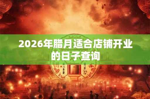 2026年腊月适合店铺开业的日子查询