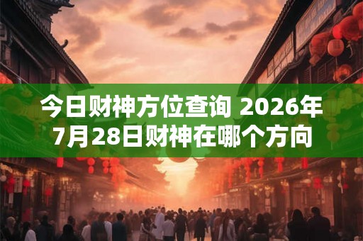 今日财神方位查询 2026年7月28日财神在哪个方向