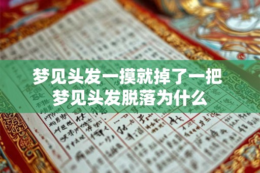 梦见头发一摸就掉了一把 梦见头发脱落为什么 梦见头发一摸就掉了一把 梦见头发脱落为什么