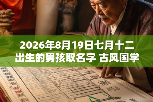 2026年8月19日七月十二出生的男孩取名字 古风国学