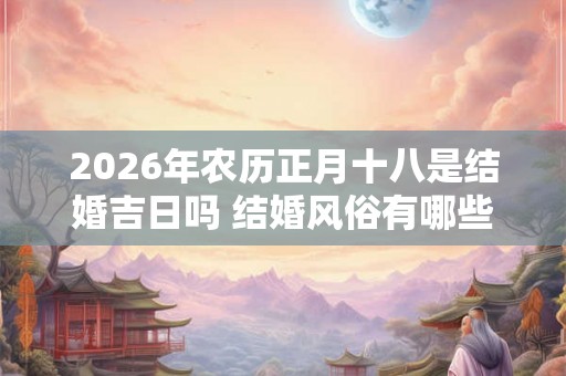 2026年农历正月十八是结婚吉日吗 结婚风俗有哪些