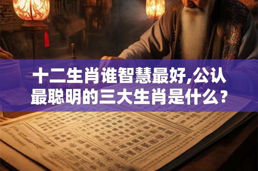 十二生肖谁智慧最好,公认最聪明的三大生肖是什么？